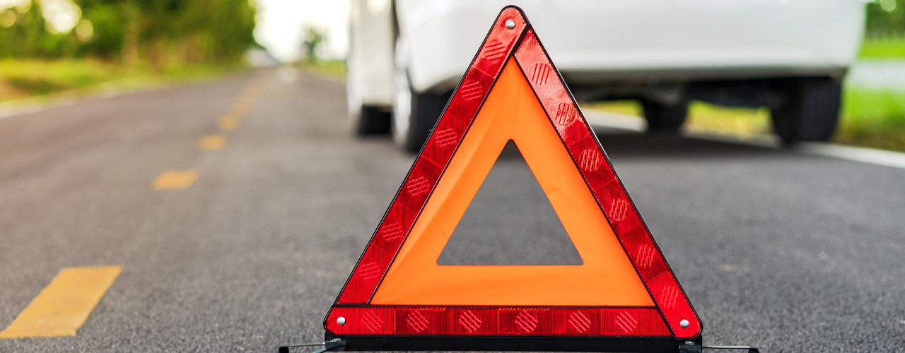 Roadside Assistance Emergency Triangle Waiting For Service